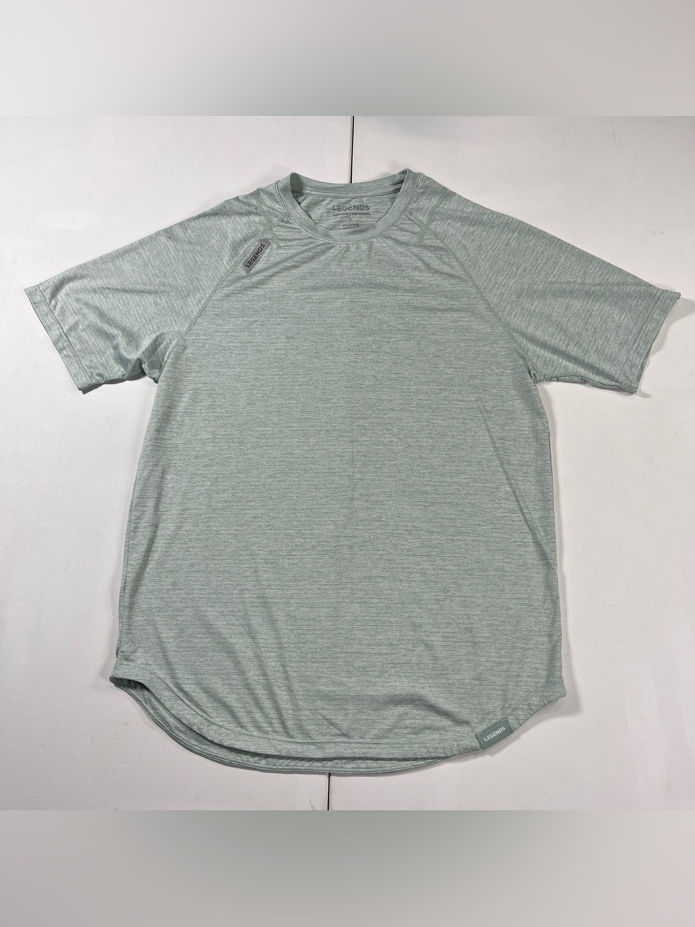 Legends Enzo Performance T-Shirt Mens Large Mint Green Heather Raglan Gym Tee